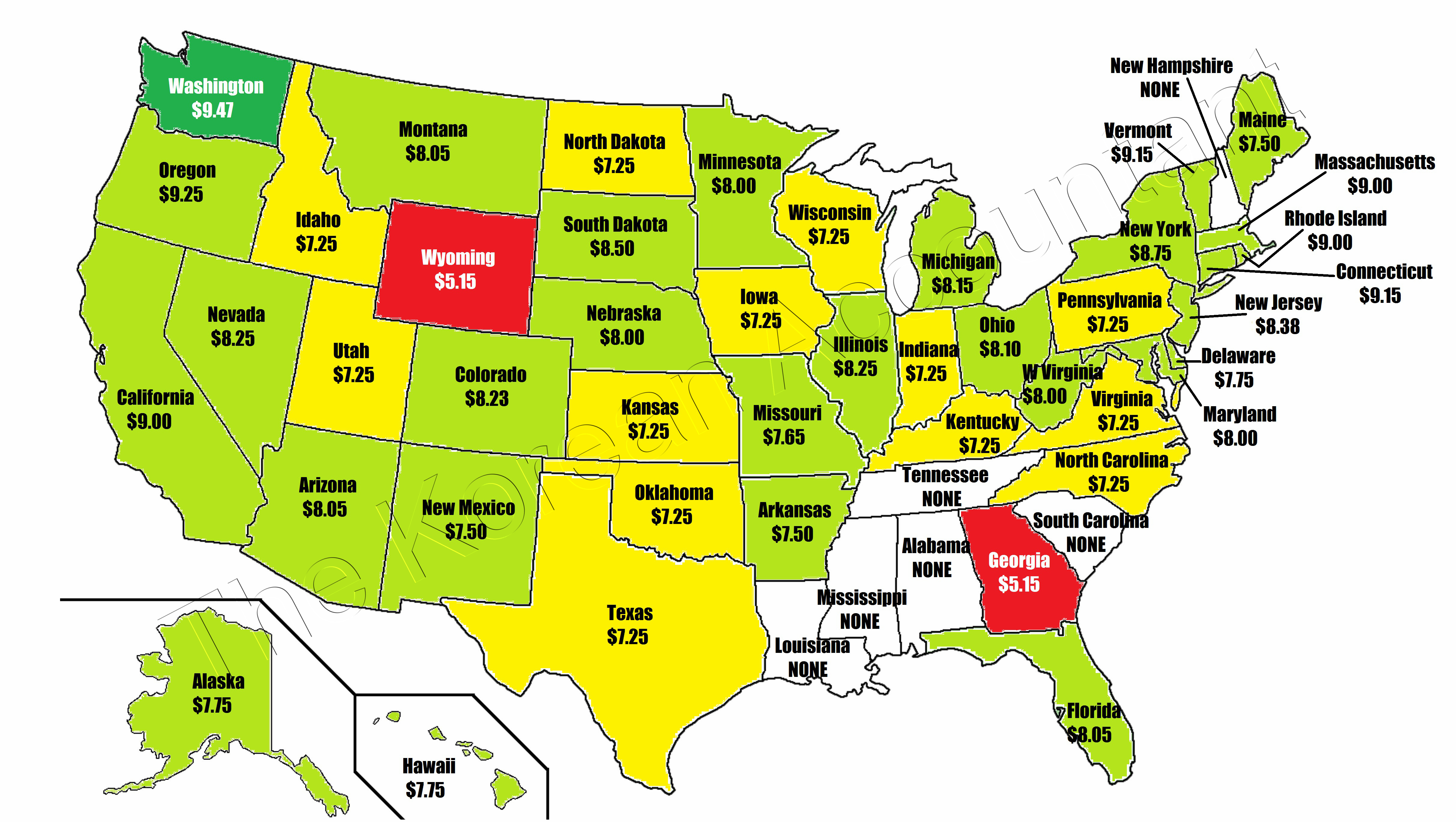 what state has the highest minimum wage