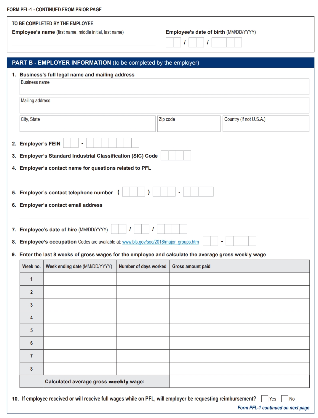 Pfl 1 Form New York